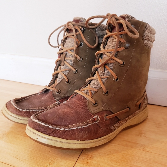 Sperry Other - Sperry Top-Sider Boy's Leather Boots 6M Brown Rain